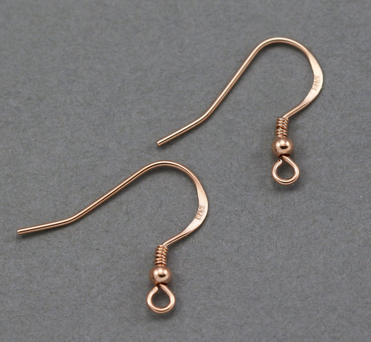 Rose Gold Vermeil 925 Sterling Silver French Earring Wires Hooks Jewellery Findings