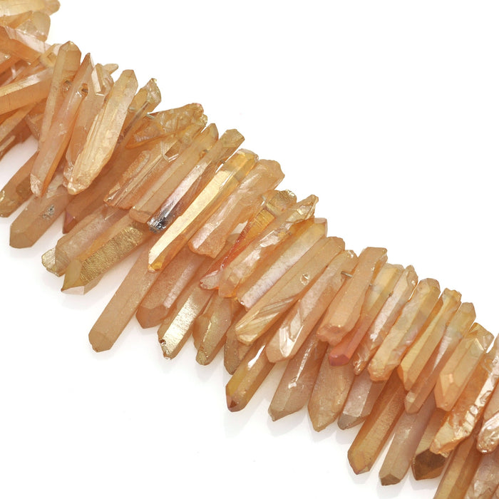 10 pcs  Raw Druzy Quartz  Shard Flame Aura Crystal Stick Gemstone Beads