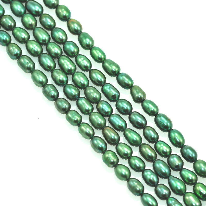 6-7 mm Rice Oval Genuine Freshwater Pearls Beads for Jewellery Making