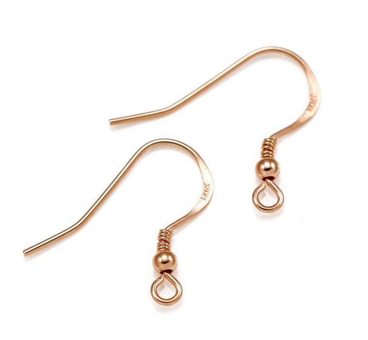 Rose Gold Vermeil 925 Sterling Silver French Earring Wires Hooks Jewellery Findings