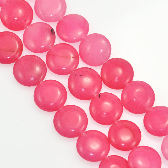 Coin Semi Precious Gemstone Beads for Jewellery Making Flat Round Disc Size 16 mm