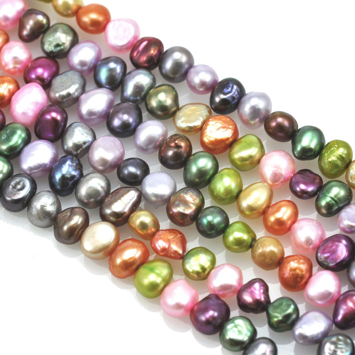 5-6mm Baroque Nugget Genuine Freshwater Pearls Beads for Jewellery Making