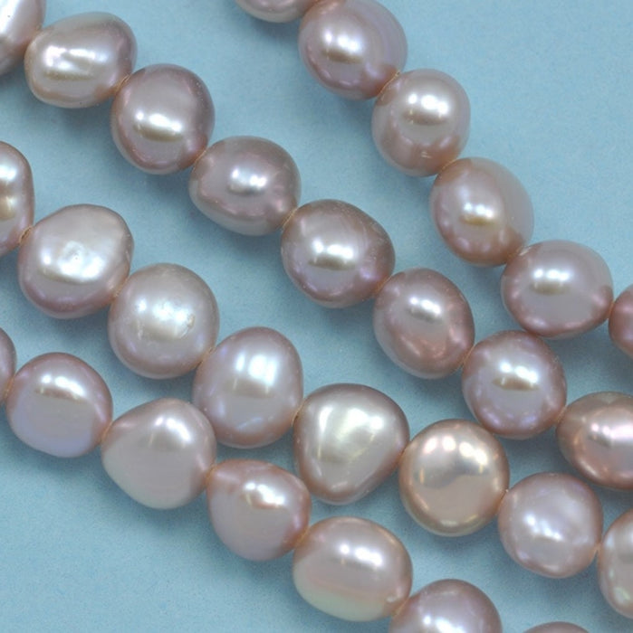 Mauve Dusty Pink Baroque Nugget Freshwater Pearls Beads A