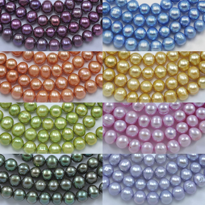 Near Round Genuine Freshwater Loose Pearls for Jewellery Making 7-8 mm - 1 string