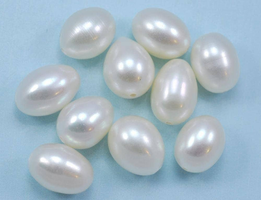 10x Ivory White Rice Oval Freshwater Pearls with 1mm hole AA Jewellery Making 5-6mm 6-7mm 7-8mm