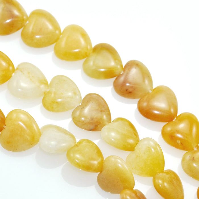 28 pcs Puffy Heart Semi -Precious Gemstone Beads for Jewellery Making 14 mm