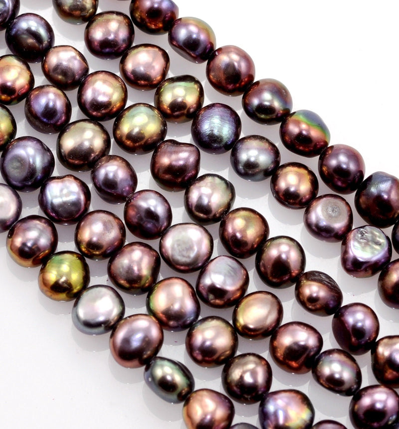 Purple Bronze Peacock baroque nugget freshwater pearls for making jewellery 8-9 mm