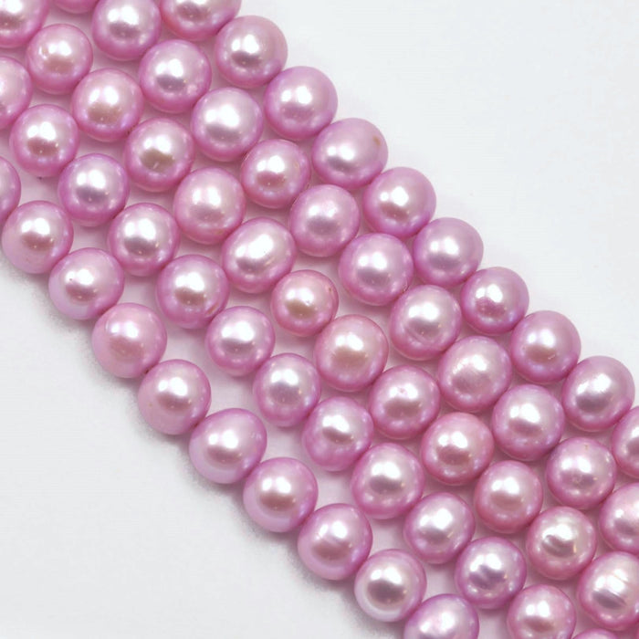 Near Round Genuine Freshwater Loose Pearls for Jewellery Making 7-8 mm - 1 string