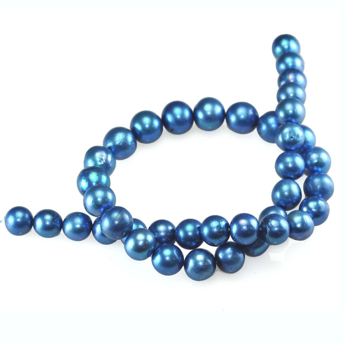 10-12 mm Blue Large Nucleated Edison Round Genuine Freshwater Pearls