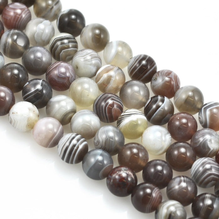 6mm Black White Grey Semi-precious Gemstone Round beads for Jewellery Making 60Pcs