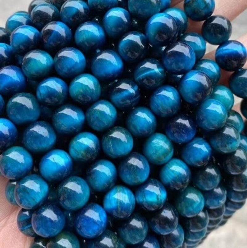 6mm Blue Semi-precious Gemstone Round beads for Jewellery Making 60Pcs