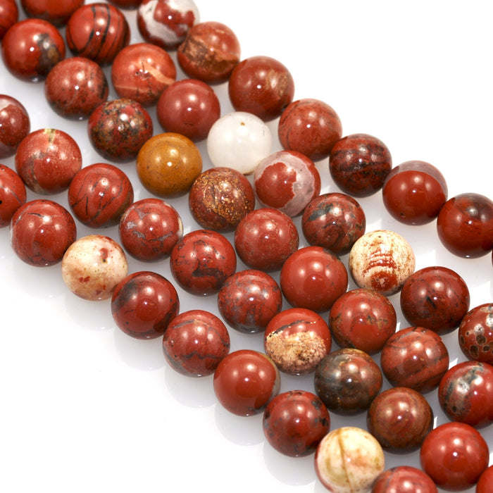 6mm Red Orange Semi-precious Gemstone Round beads for Jewellery Making 60 Pcs