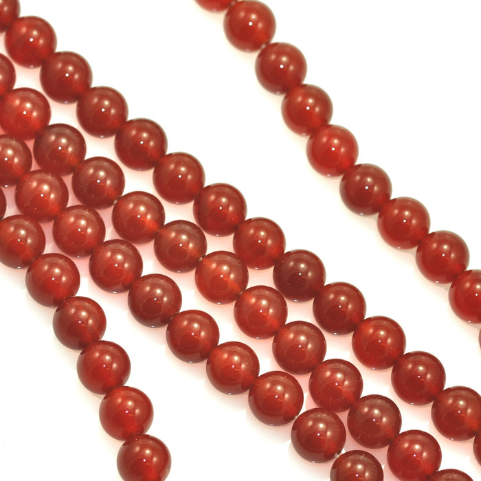 6mm Red Orange Semi-precious Gemstone Round beads for Jewellery Making 60 Pcs