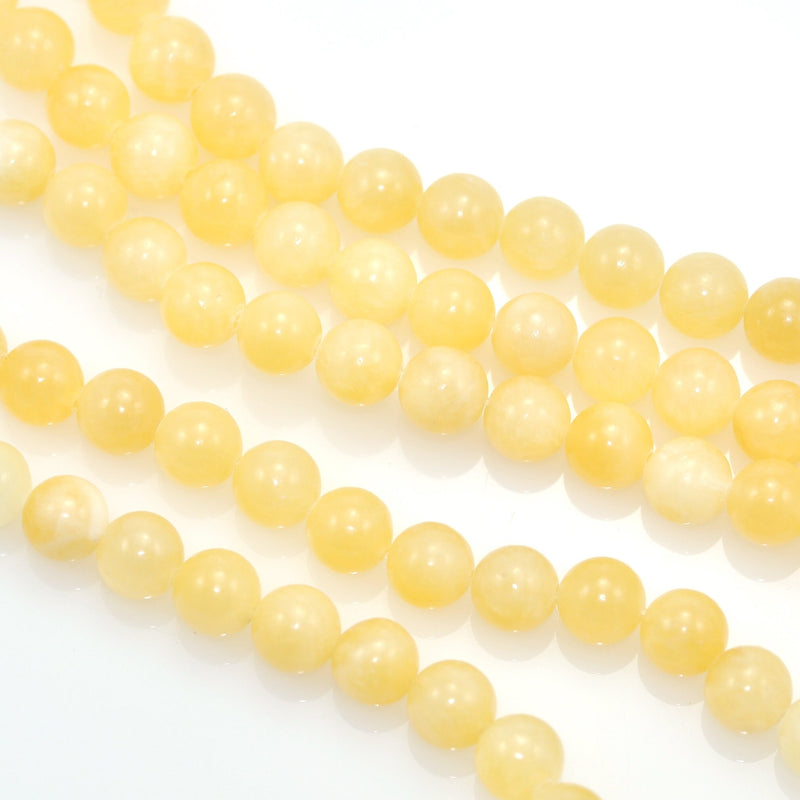 6mm Yellow Semi-precious Gemstone Round beads for Jewellery Making 60 Pcs