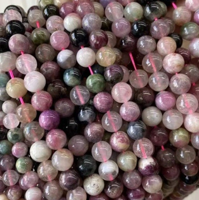 6mm Purple Pink Semi-precious Gemstone Round beads for Jewellery Making 60Pcs