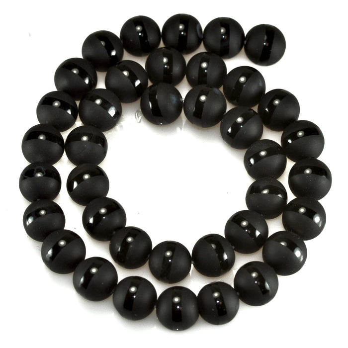 8mm Black White Grey Semi-precious Gemstone Round beads for Jewellery Making 48Pcs