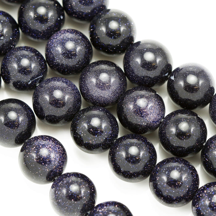 6mm Blue Semi-precious Gemstone Round beads for Jewellery Making 60Pcs