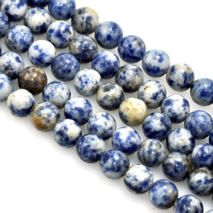 6mm Blue Semi-precious Gemstone Round beads for Jewellery Making 60Pcs