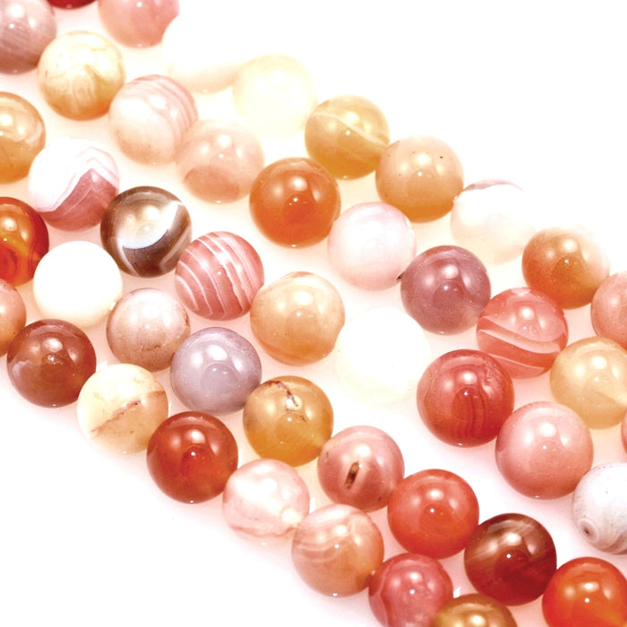 6mm Red Orange Semi-precious Gemstone Round beads for Jewellery Making 60 Pcs