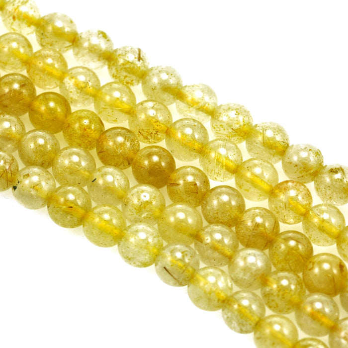 6mm Yellow Semi-precious Gemstone Round beads for Jewellery Making 60 Pcs