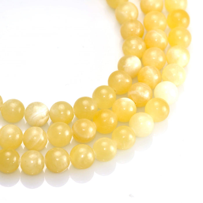 8mm Yellow Semi-precious Gemstone Round beads for Jewellery Making 48Pcs