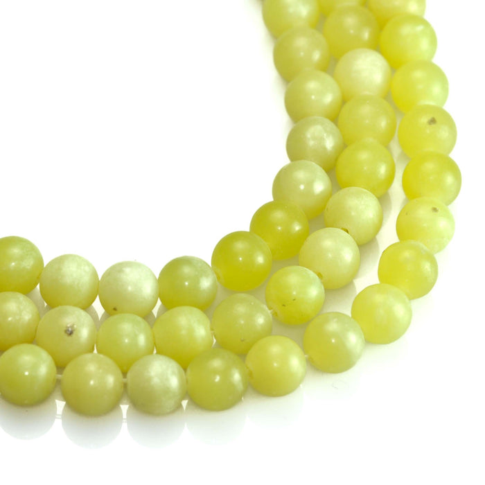 8mm Yellow Semi-precious Gemstone Round beads for Jewellery Making 48Pcs