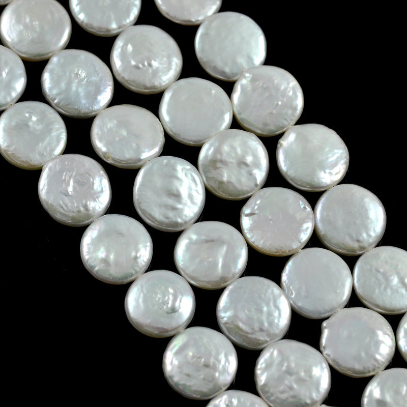 Ivory White Coin Freshwater Loose Pearls for Jewelery Making 11-12mm
