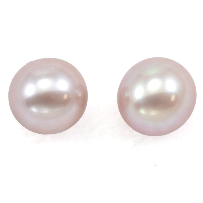 2x Undrilled Lavender Peach or Dusty Pink Round  Freshwater Pearls No Hole AAA