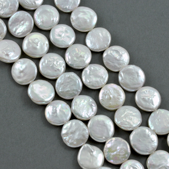 Ivory White Coin Freshwater Loose Pearls for Jewelery Making A