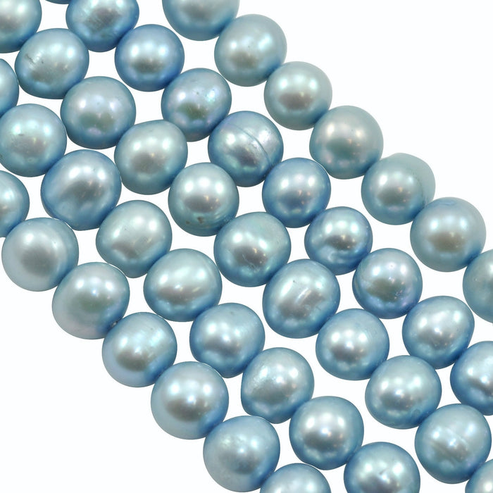 8mm Pale Blue Near Round Genuine Freshwater Pearls for Jewellery Making