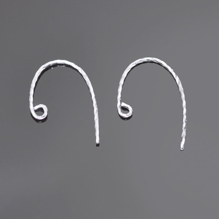 Twisted Wire Earring Hooks,  Genuine Solid Sterling Silver 925 Jewellery Making Findings