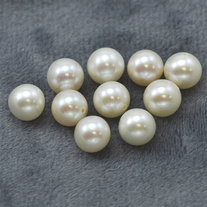 1x 8mm Half-drilled White Round Freshwater Pearls With 1.1mm Hole for Jewellery Making