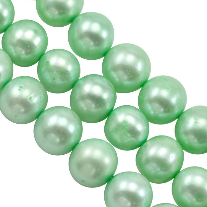 8mm Mint Green Near Round Genuine Freshwater Pearls for Jewellery Making