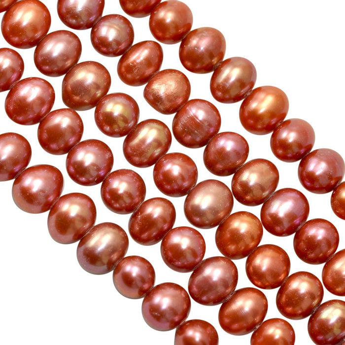 5-6mm Copper Near Round Genuine Freshwater Pearls for Jewellery Making