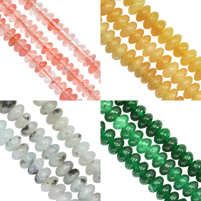 Natural Semi-precious Gemstone Rondelle Beads 4mm for Jewellery Making Craft