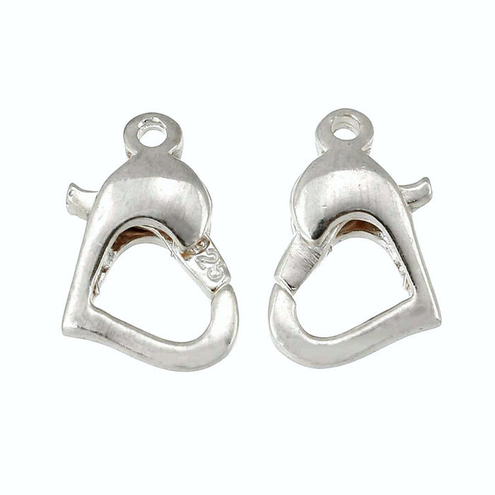 Genuine 925 Sterling Silver Heart Lobster Trigger Clasp Jewellery Findings Fastener 11mm Anti-tarnish