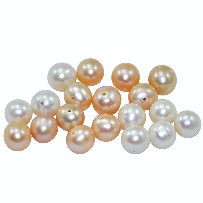 30 x Dusty Peach Pink Ivory Near Round Freshwater Pearls A 7-8mm for Jewellery Making