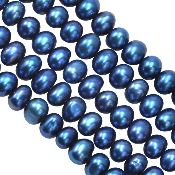 4-5mm Blue Near Round Genuine Freshwater Pearls for Jewellery Making