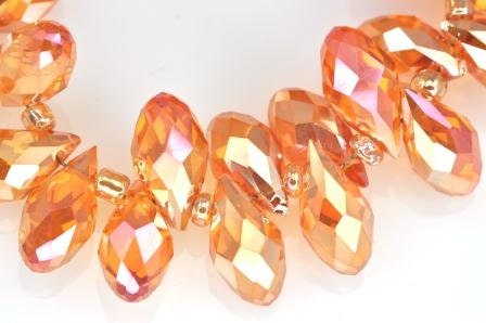 Crystal Glass Teardrop Briolette Top-drilled Faceted Beads