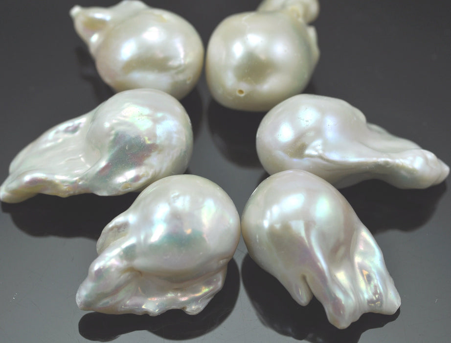 White Huge Nucleated Fireball Genuine Freshwater Pearls Jewellery Making A 16mm