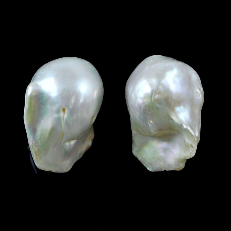 Large Nucleated Fireball White Baroque Genuine Freshwater Pearls Jewellery Making A