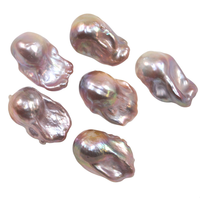 Large Nucleated Fireball Mauve Pink Genuine Freshwater Pearls Jewellery Making A