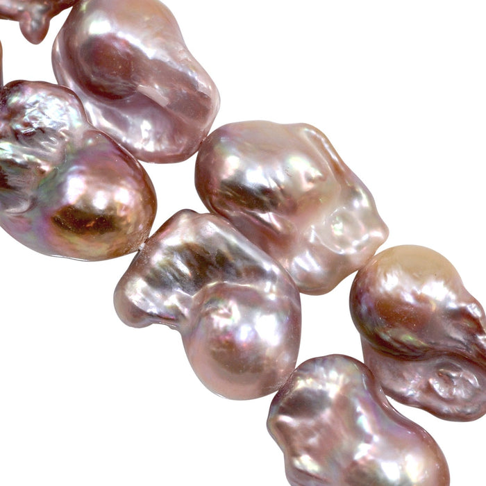 Large Nucleated Fireball Mauve Pink Genuine Freshwater Pearls Jewellery Making A