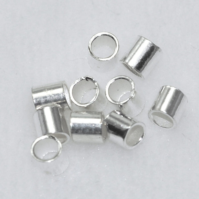 Genuine 925 Sterling Silver Crimp Tubes Stopper Spacer Beads 1.5x1.5mm