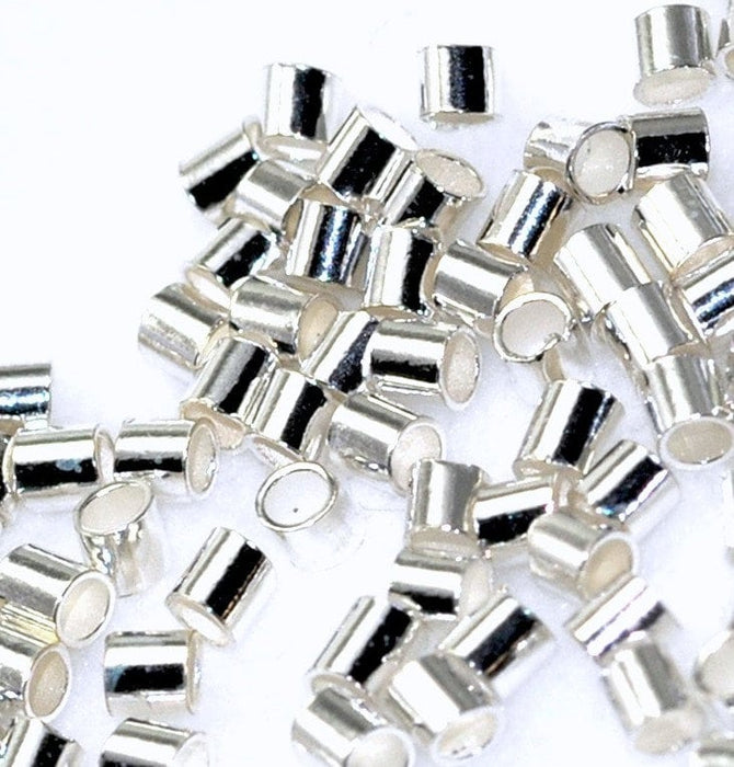 Genuine 925 Sterling Silver Crimp Tubes Stopper Spacer Beads 1.5x1.5mm