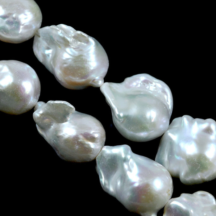 Large Nucleated Fireball White Baroque Genuine Freshwater Pearls Jewellery Making