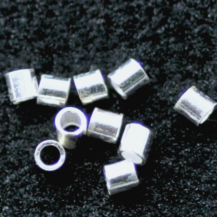 Genuine 925 Sterling Silver Crimp Tubes Stopper Spacer Beads 1.5x1.5mm