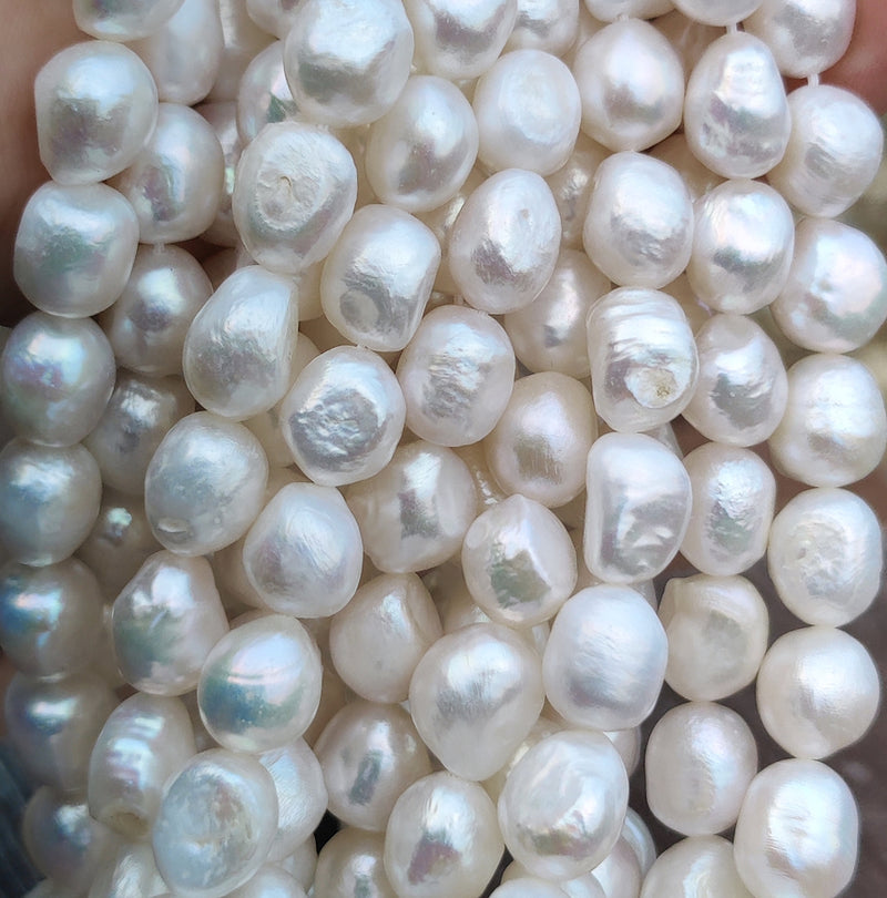 Ivory White Oval Baroque Freshwater Loose Pearls for Jewellery Making