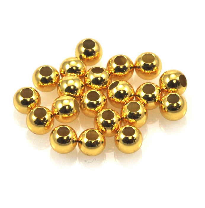 Gold Vermeil 925 Sterling Silver Round Seamless Spacer Beads 4mm