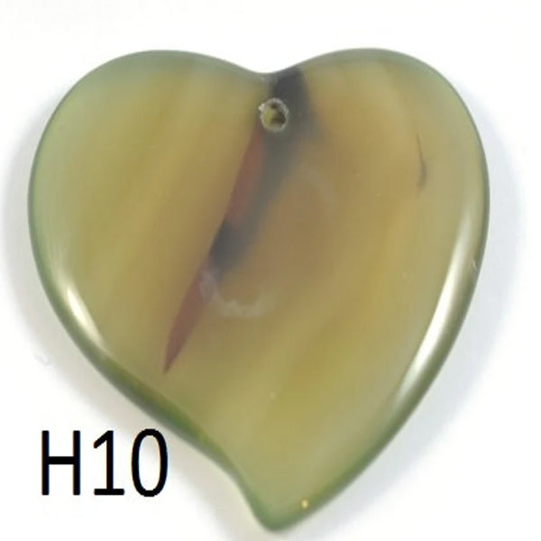 1x Large Natural Agate Gemstone Heart Pendant Focal Bead 40mm